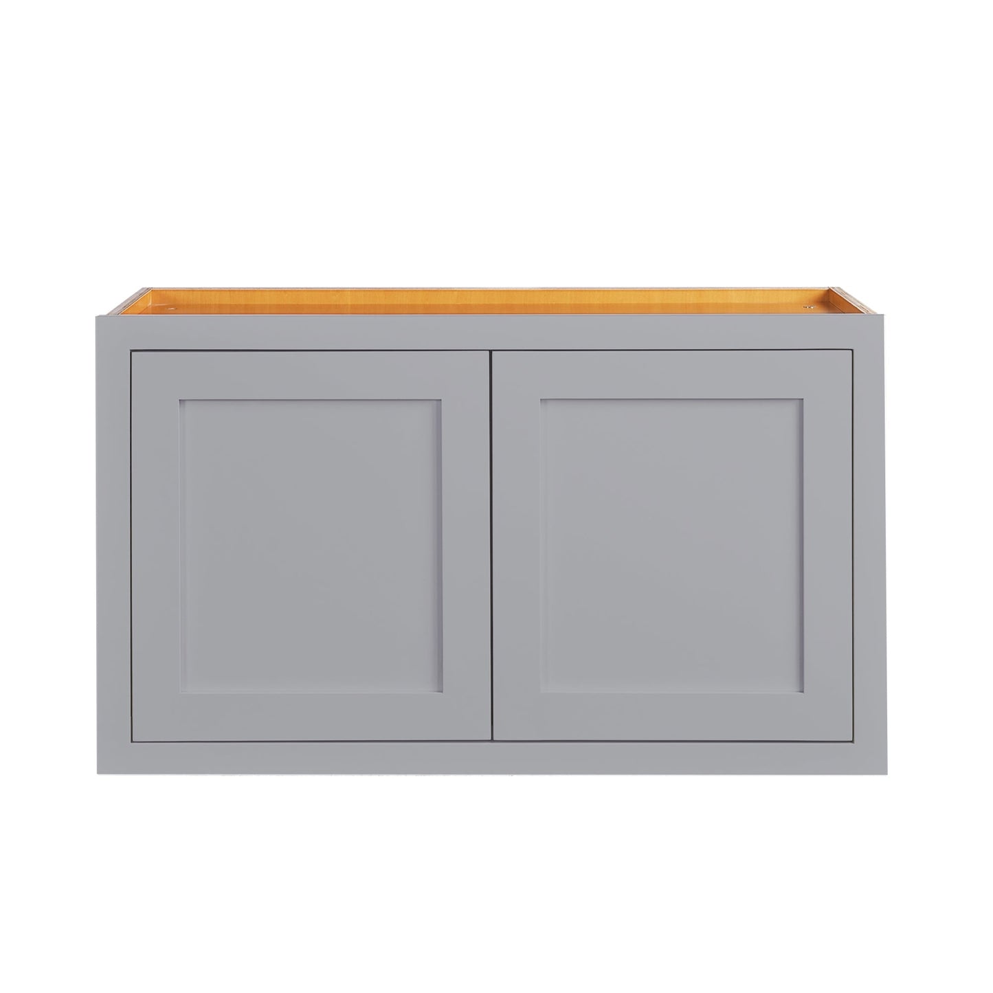 Maplevilles Cabinetry 36" x 15" Light Gray Inset Modern Shaker Style RTA Birch Wood Wall Storage Cabinet With 2 Doors