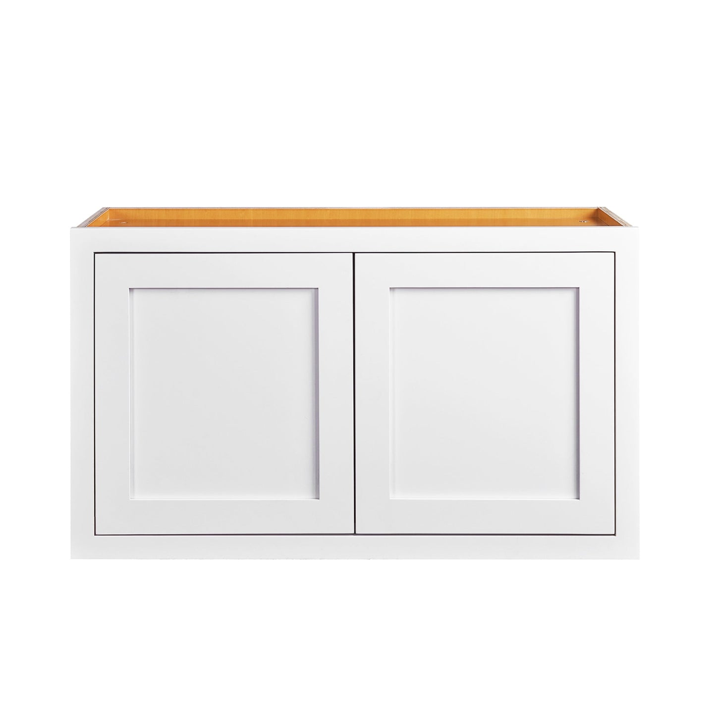 Maplevilles Cabinetry 36" x 15" Snow White Inset Modern Shaker Style RTA Birch Wood Wall Storage Cabinet With 2 Doors