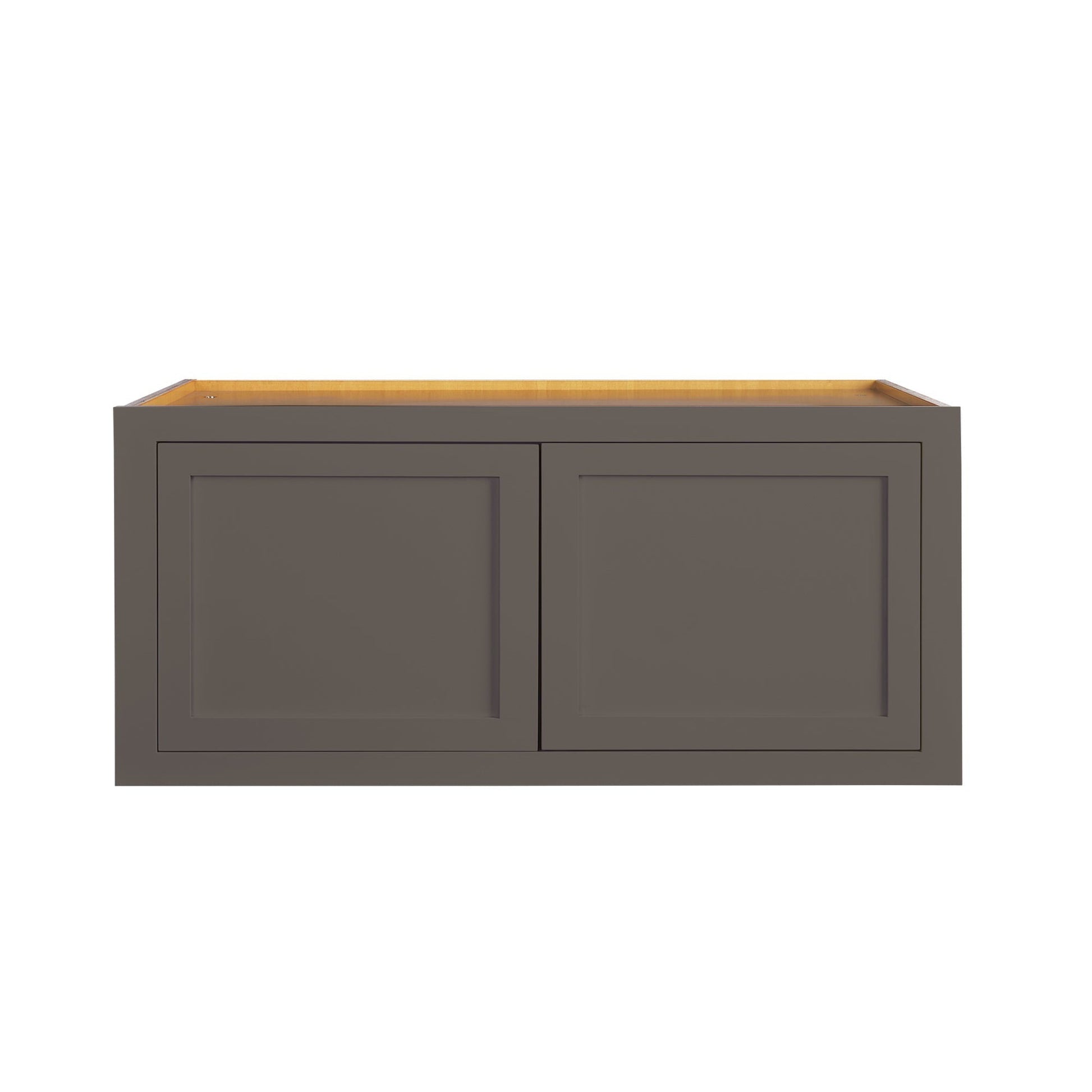 Maplevilles Cabinetry 36" x 18" & 24" Deep Dark Gray Inset Modern Shaker Style RTA Birch Wood Wall Storage Cabinet With 2 Doors