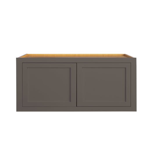 Maplevilles Cabinetry 36" x 18" & 24" Deep Dark Gray Inset Modern Shaker Style RTA Birch Wood Wall Storage Cabinet With 2 Doors