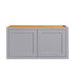 Maplevilles Cabinetry 36" x 18" Light Gray Inset Modern Shaker Style RTA Birch Wood Wall Storage Cabinet With 2 Doors