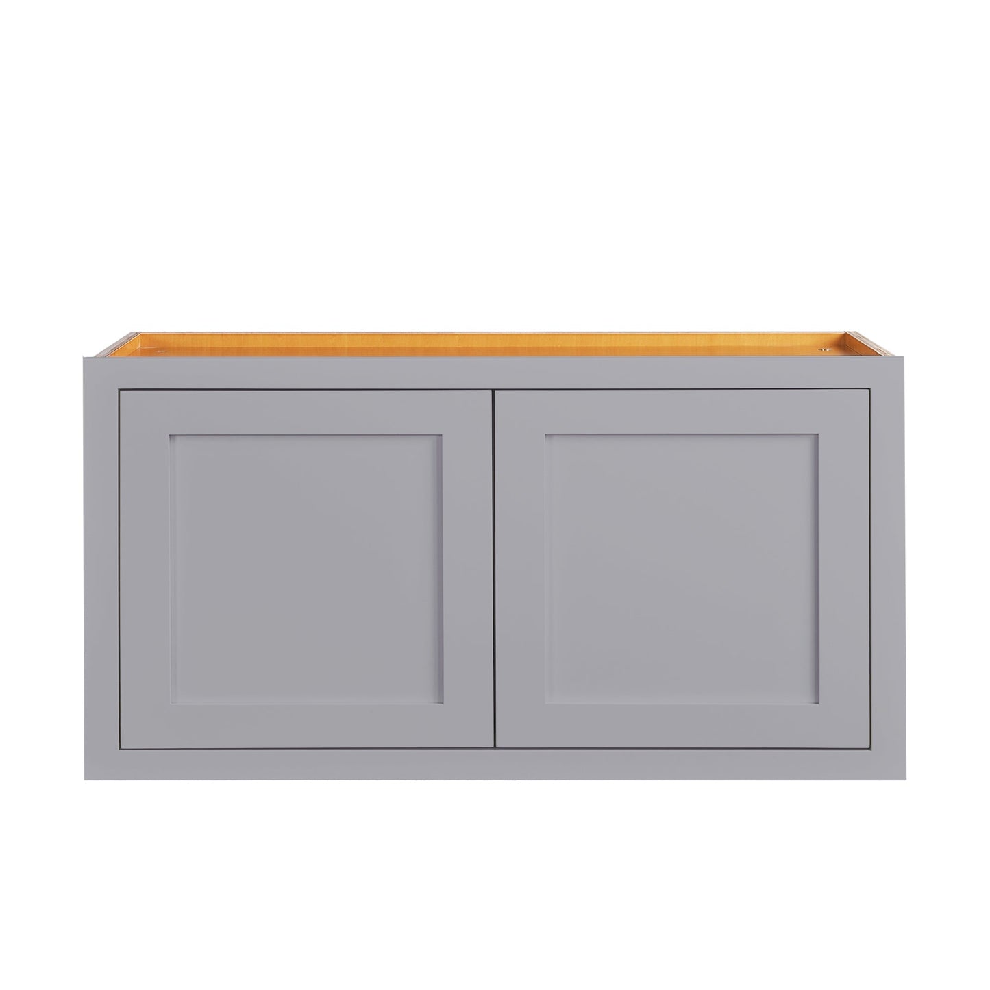 Maplevilles Cabinetry 36" x 18" Light Gray Inset Modern Shaker Style RTA Birch Wood Wall Storage Cabinet With 2 Doors