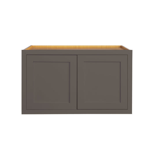 Maplevilles Cabinetry 36" x 21" & 24" Deep Dark Gray Inset Modern Shaker Style RTA Birch Wood Wall Storage Cabinet With 2 Doors