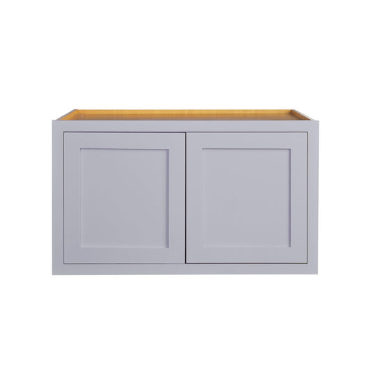 Maplevilles Cabinetry 36" x 21" & 24" Deep Light Gray Inset Modern Shaker Style RTA Birch Wood Wall Storage Cabinet With 2 Doors