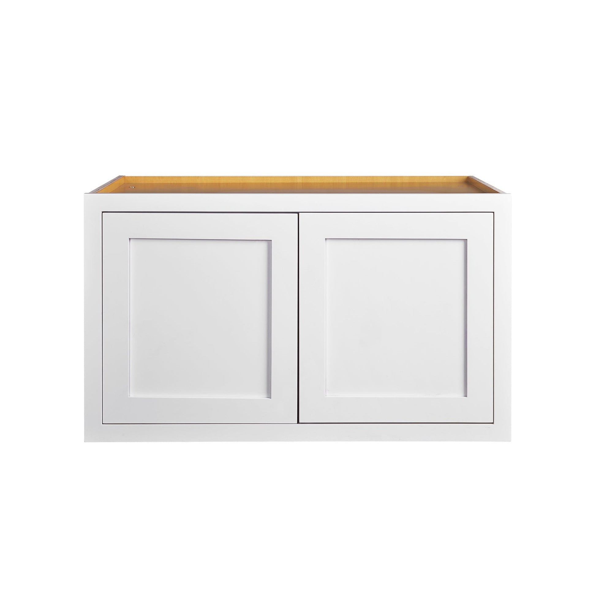 Maplevilles Cabinetry 36" x 21" & 24" Deep Snow White Inset Modern Shaker Style RTA Birch Wood Wall Storage Cabinet With 2 Doors