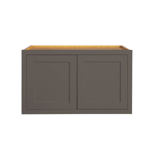 Maplevilles Cabinetry 36" x 21" Dark Gray Inset Modern Shaker Style RTA Birch Wood Wall Storage Cabinet With 2 Doors