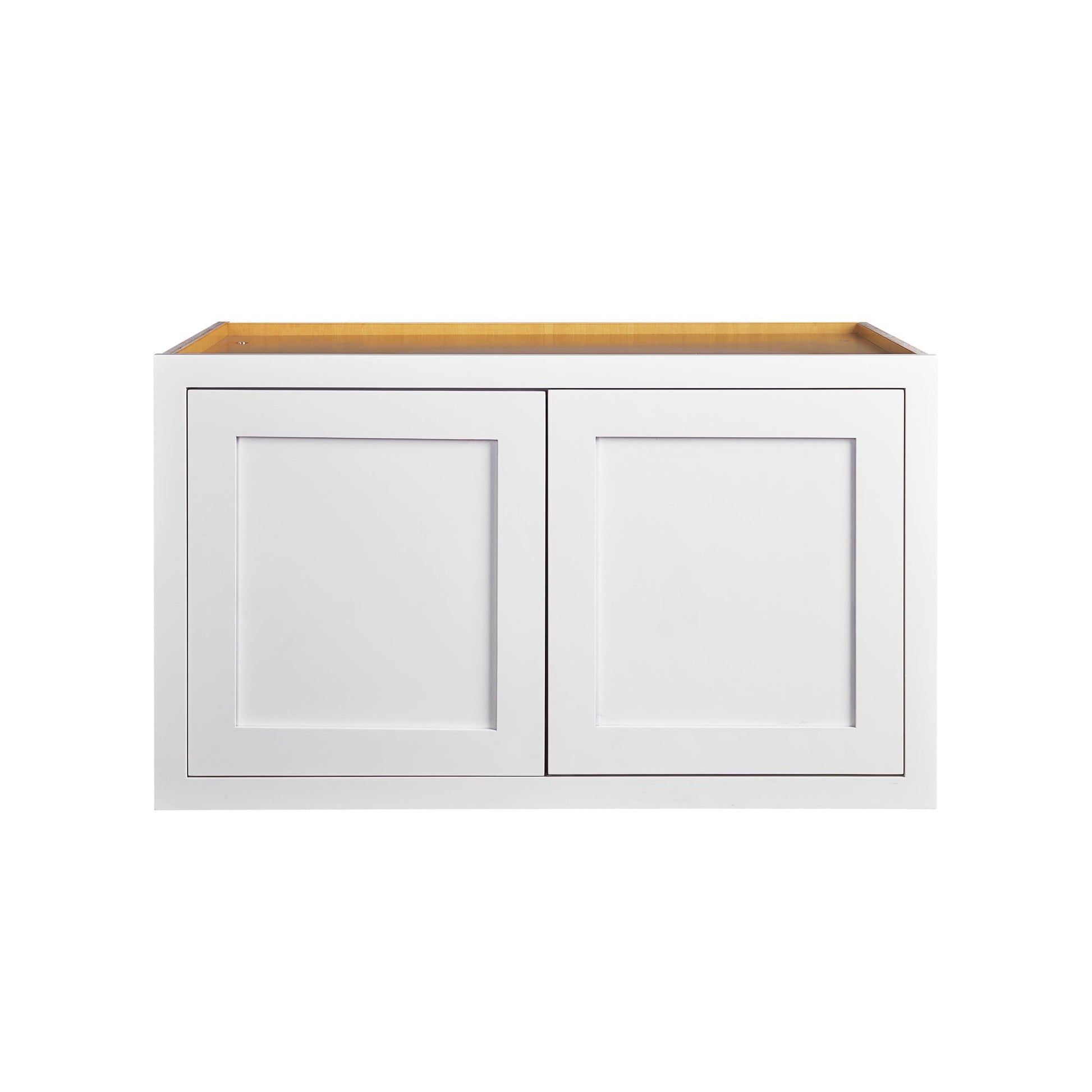 Maplevilles Cabinetry 36" x 21" Snow White Inset Modern Shaker Style RTA Birch Wood Wall Storage Cabinet With 2 Doors