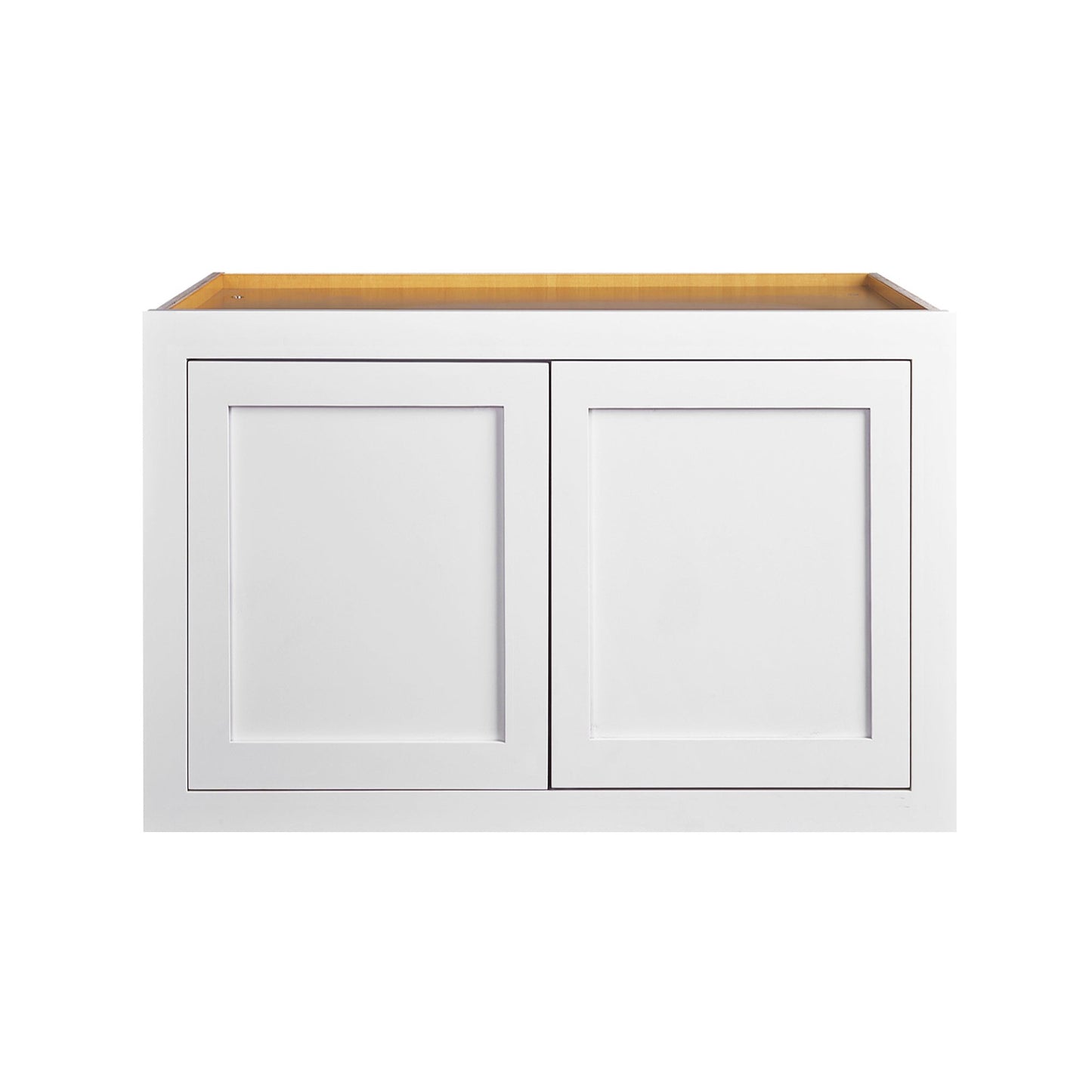 Maplevilles Cabinetry 36" x 24" & 24" Deep Snow White Inset Modern Shaker Style RTA Birch Wood Wall Storage Cabinet With 2 Doors