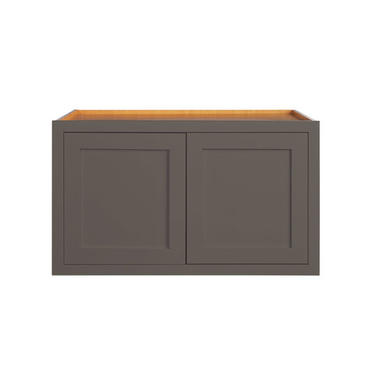 Maplevilles Cabinetry 36" x 24" Dark Gray Inset Modern Shaker Style RTA Birch Wood Wall Storage Cabinet With 2 Doors