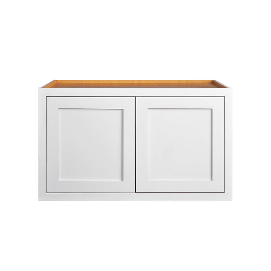 Maplevilles Cabinetry 36" x 24" Snow White Inset Modern Shaker Style RTA Birch Wood Wall Storage Cabinet With 2 Doors