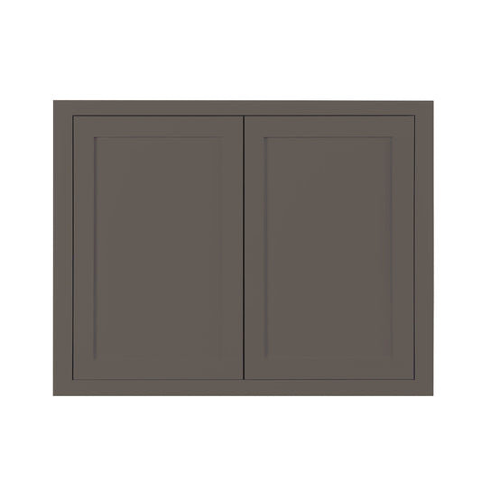 Maplevilles Cabinetry 36" x 30" Dark Gray Inset Modern Shaker Style RTA Birch Wood Wall Storage Cabinet With 2 Doors & 2 Shelf Boards