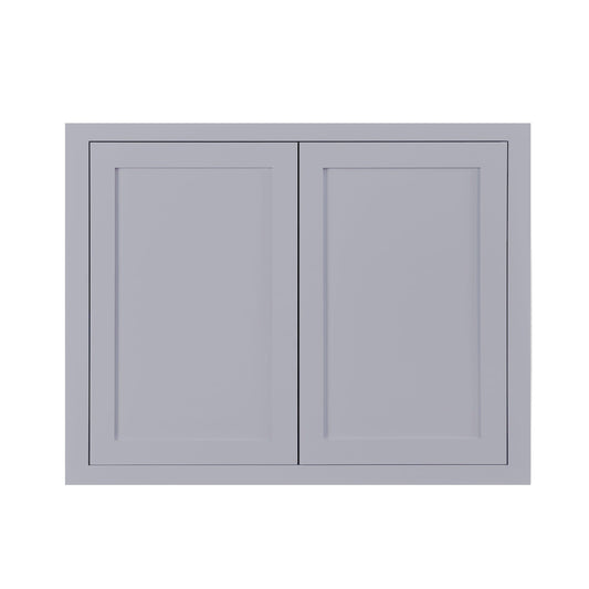 Maplevilles Cabinetry 36" x 30" Light Gray Inset Modern Shaker Style RTA Birch Wood Wall Storage Cabinet With 2 Doors & 2 Shelf Boards