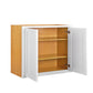 Maplevilles Cabinetry 36" x 30" Snow White Inset Modern Shaker Style RTA Birch Wood Wall Storage Cabinet With 2 Doors & 2 Shelf Boards