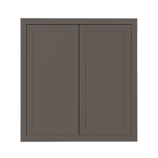 Maplevilles Cabinetry 36" x 39" Dark Gray Inset Modern Shaker Style RTA Birch Wood Wall Storage Cabinet With 2 Doors & 2 Shelf Boards