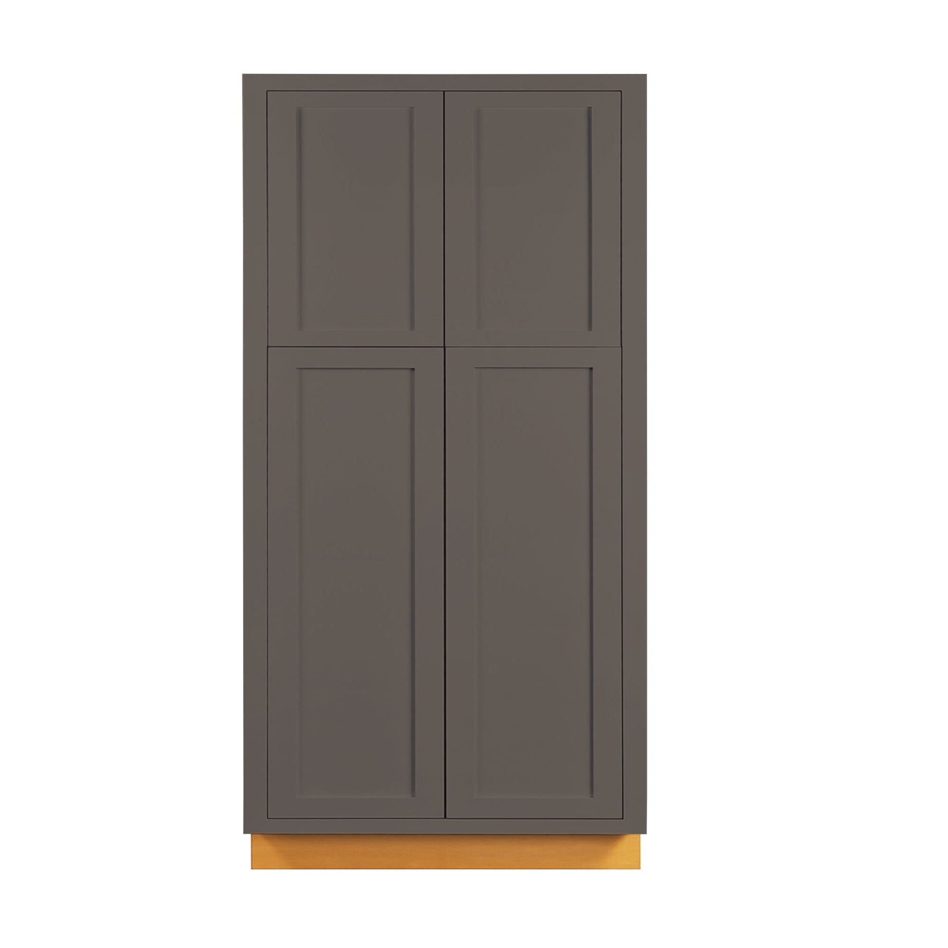 Maplevilles Cabinetry 36" x 84" Dark Gray Inset Modern Shaker Style RTA Birch Wood Tall Pantry Cabinet With 4 Doors & 4 Shelf Boards