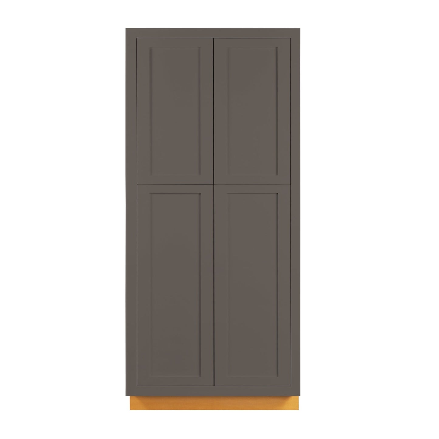 Maplevilles Cabinetry 36" x 93" Dark Gray Inset Modern Shaker Style RTA Birch Wood Tall Pantry Cabinet With 4 Doors & 4 Shelf Boards