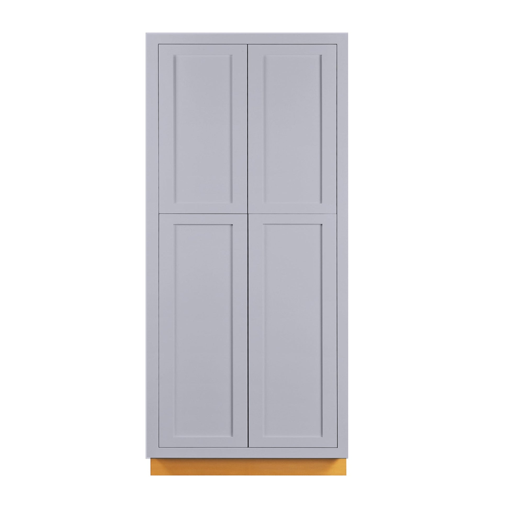 Maplevilles Cabinetry 36" x 93" Light Gray Inset Modern Shaker Style RTA Birch Wood Tall Pantry Cabinet With 4 Doors & 4 Shelf Boards