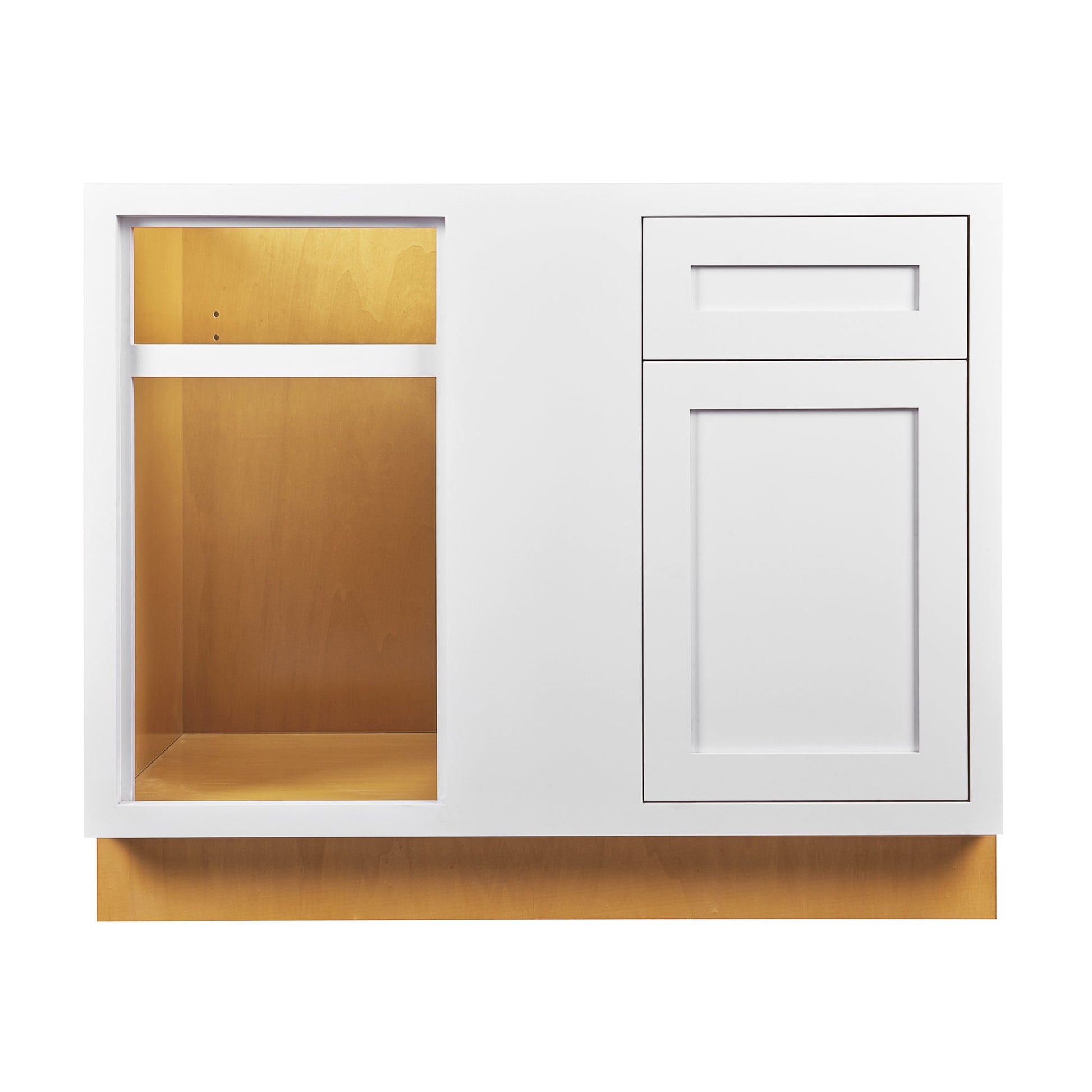 Snow White Shaker Inset Drawer Base Cabinet - Two Drawers - 36