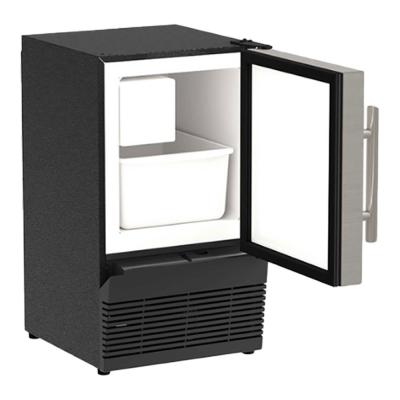 Marvel 14" Low Profile Compact Crescent Ice Machine With Stainless Steel, Solid Door, and Reversible Door