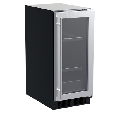 Marvel 15" Beverage Center With Stainless Steel, Glass Door, and Reversible Door