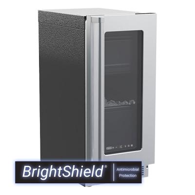 Marvel 15" Clear Ice Machine With BrightShield, Pump, Stainless Steel, Glass Door, and Reversible Door
