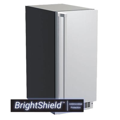Marvel 15" Clear Ice Machine With BrightShield, Pump, Stainless Steel, Solid Door, and Reversible Door