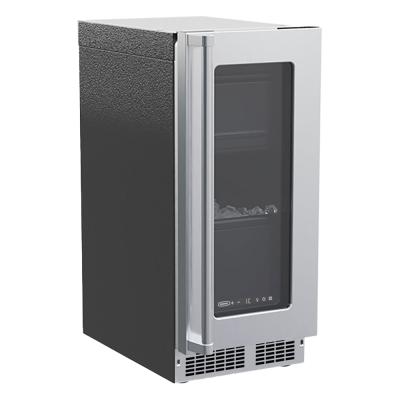 Marvel 15" Clear Ice Machine With Pump, Stainless Steel, Glass Door, and Reversible Door