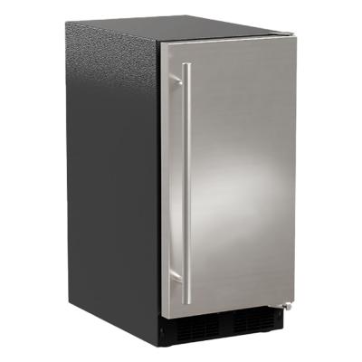 Marvel 15" Low Profile Clear Ice Machine With Pump, Stainless Steel, Solid Door, and Reversible Door