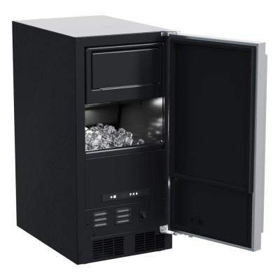Marvel 15" Low Profile Clear Ice Machine With Stainless Steel, Solid Door, and Reversible Door