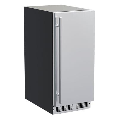 Marvel 15" Nugget Ice Machine With Pump, Stainless Steel, Solid Door, and Reversible Door