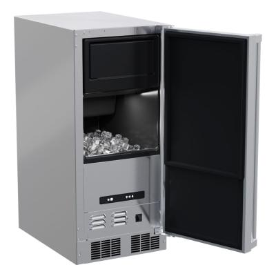 Marvel 15" Outdoor Clear Ice Machine With Stainless Steel, Solid Door, and Reversible Door