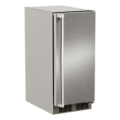 Marvel 15" Outdoor Clear Ice Machine With Stainless Steel, Solid Door, and Reversible Door