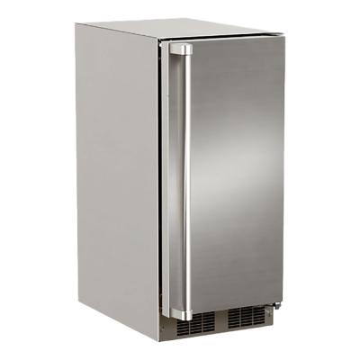 Marvel 15" Outdoor Crescent Ice Machine With Stainless Steel, Solid Door, and Reversible Door