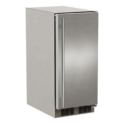 Marvel 15" Outdoor Nugget Ice Machine With Pump, Stainless Steel, Solid Door, and Reversible Door