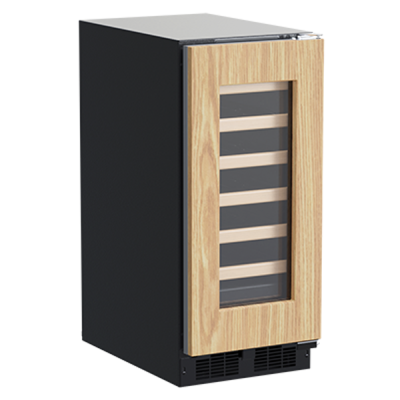 Marvel 15" Single Zone Wine Refrigerator With Panel Ready, Glass Door, and Reversible Door