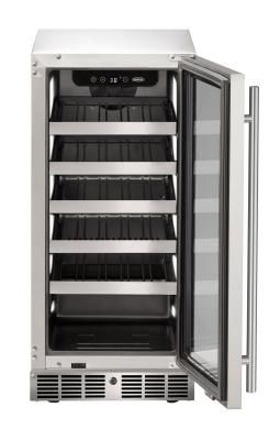 Marvel 15" Wine Refrigerator With Stainless Steel, Glass Door, and Reversible Hinge Lock