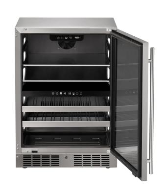 Marvel 24" Beverage Center Dual-Zone With Stainless Steel, Glass Door, and Reversible Hinge Lock