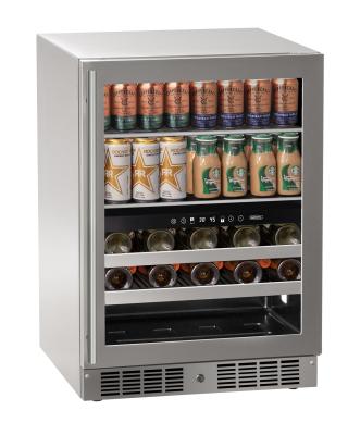 Marvel 24" Beverage Center Dual-Zone With Stainless Steel, Glass Door, and Reversible Hinge Lock