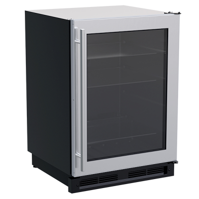 Marvel 24" Beverage Center With Stainless Steel, Glass Door, and Reversible Door