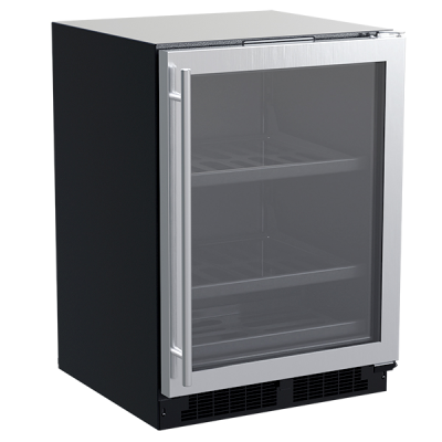 Marvel 24" Beverage Center With Stainless Steel, Glass Door, and Reversible Door