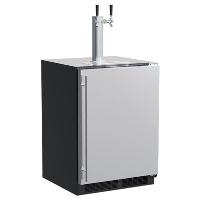 Marvel 24" Dispenser With Twin Beer & Beverage Tap, Stainless Steel, Solid Door, and Reversible Door