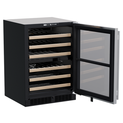 Marvel 24" Dual Zone Wine Refrigerator With Stainless Steel, Glass Door, and Reversible Door