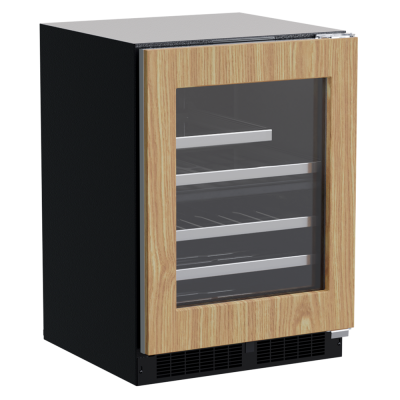 Marvel 24" Dual Zone Wine and Beverage Center With Panel Ready, Glass Door, Lock, and Reversible Door
