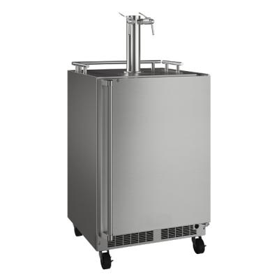 Marvel 24" Mobile Outdoor Dispenser With Twin Wine & Beverage Tap, Stainless Steel Door, Lock, and Reversible Door