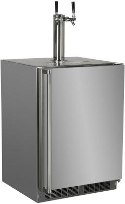 Marvel 24" Outdoor Dispenser With Twin Beer & Beverage Tap, Stainless Steel Door, Lock, and Reversible Door