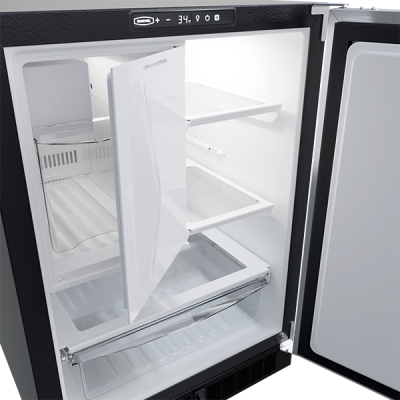 Marvel 24" Refrigerator Freezer with Crescent Ice Maker With Stainless Steel, Solid Door, and Reversible Door