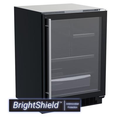 Marvel 24" Refrigerator With BrightShield, Black Solid Door, and Reversible Door
