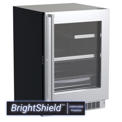 Marvel 24" Refrigerator With BrightShield, Stainless Steel, Glass Door, and Reversible Door