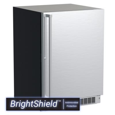 Marvel 24" Refrigerator With BrightShield, Stainless Steel, Solid Door, and Reversible Door