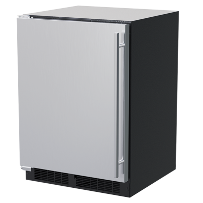 Marvel 24" Refrigerator With Stainless Steel, Solid Door, and Left Hinge